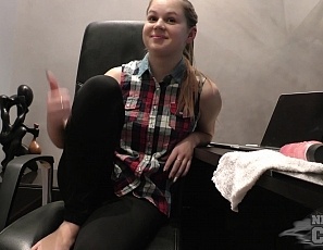 010516_new_girl_19yo_nika_o_masturbating_on_an_office_chair_with_a_thick_pink_dildo