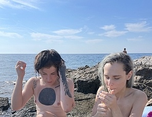 011823_naked_babes_swimming_naked_skinny_dipping_on_vacation_in_croatia_smoking_and_eating_bananas